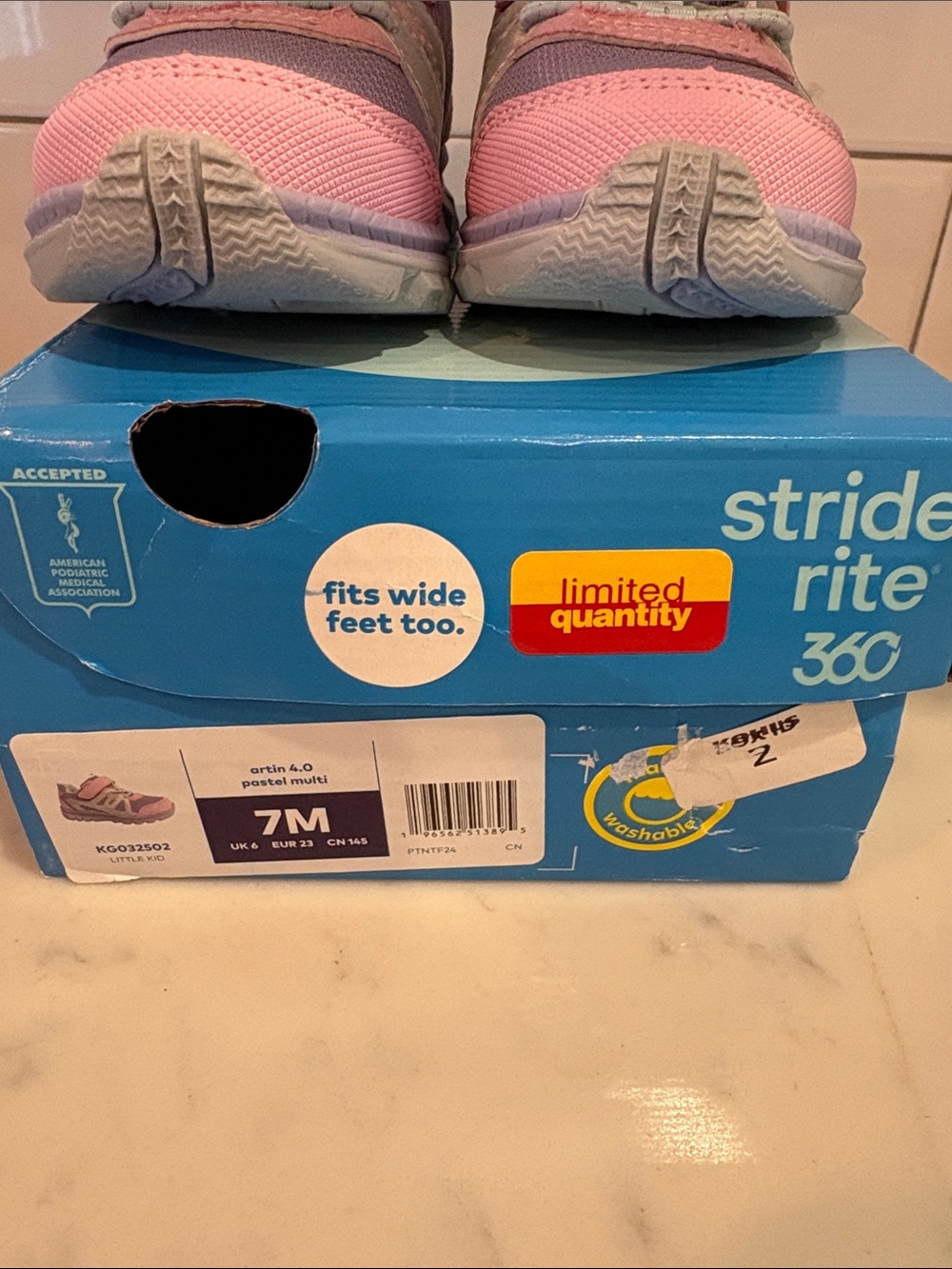 Stride Rite Pink and Lavender Kids Sneakers - Picture 5 of 5